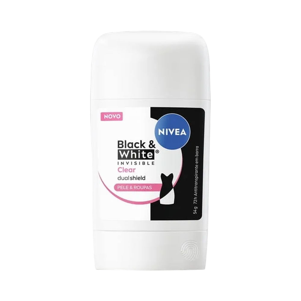 Desodorante stick Nivea Black & White com rótulo visível